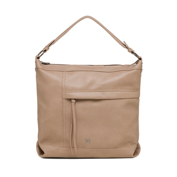 Borsa a tracolla taupe da donna con zip frontale Lora Ferres, Borse e accessori Donna, SKU b513000972, Immagine 0